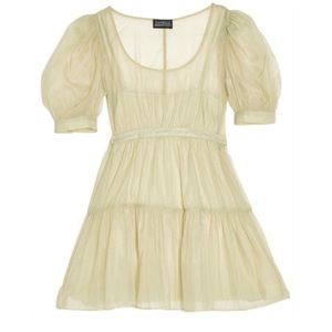 Danielle Bernstein Green Sheer Mini Dress S